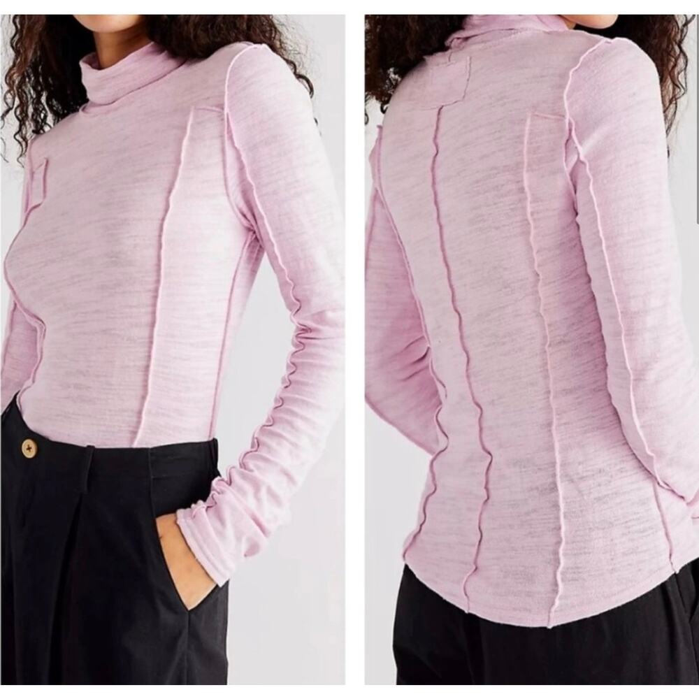 Free People We The Free Everyday Layering Knit Top Pink Small